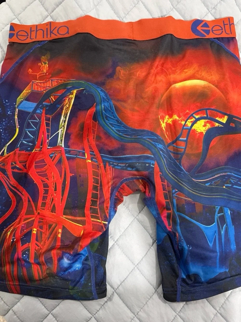 ethika Orange and Blue Rollercoaster Graphic Boxer Briefs
